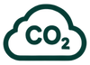 Dark green cloud with CO2 printed in the middle, representing CO2 extraction process