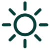 Dark Green Sun Symbol Representing Renewable Energy